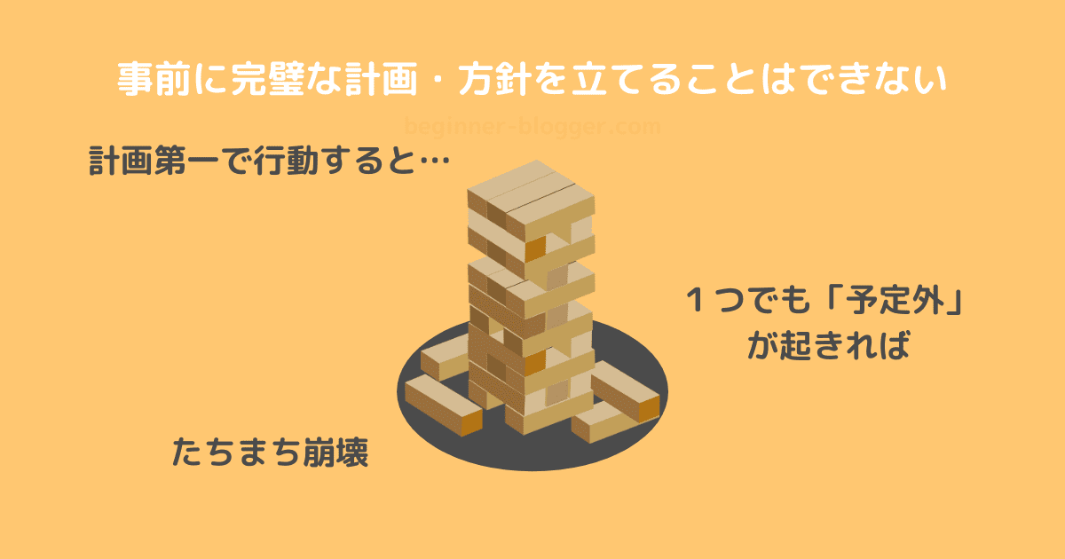 事前にすべての事情を考慮し、完璧な計画・方針を決定することは現実的に不可能